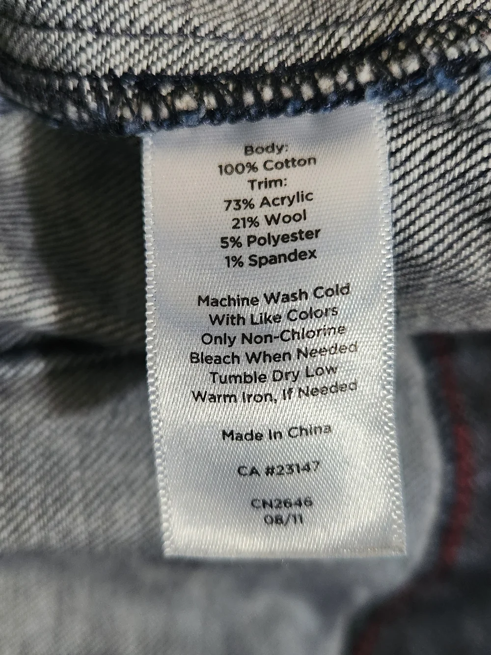 Denim Knit Jacket Sweater Collar Full-Zip Front Pockets Gorpcore-adjacent 22 WP